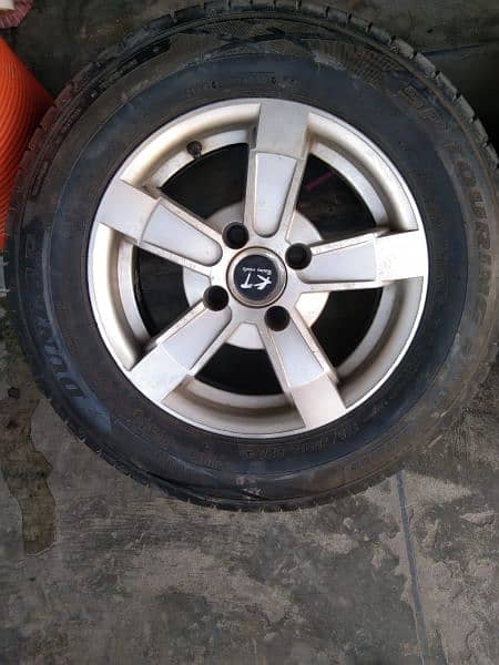 tyre for sale with rim 13 inch 03214853609 ais number par rabtha kara 2