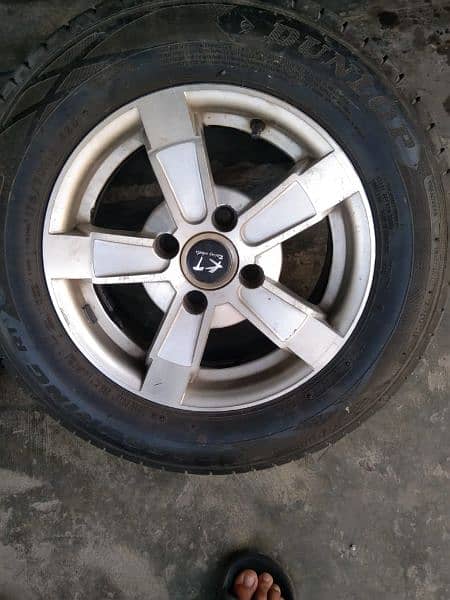 tyre for sale with rim 13 inch 03214853609 ais number par rabtha kara 4