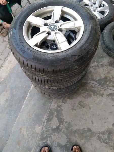 tyre for sale with rim 13 inch 03214853609 ais number par rabtha kara 7