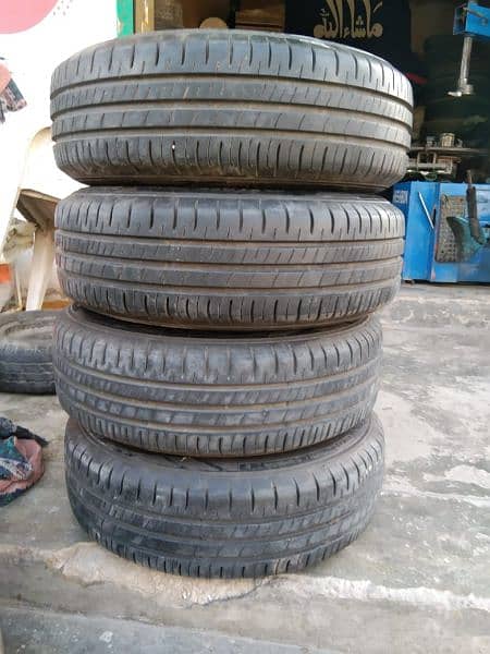 tyre for sale with rim 13 inch 03214853609 ais number par rabtha kara 8