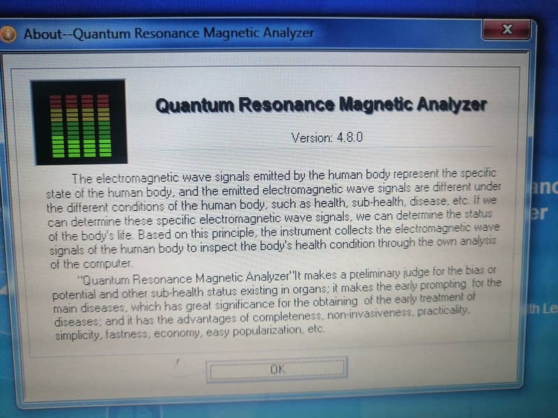 Quantum Megnatic Analyzer/Quantum Body Analyzer therapy function W 6