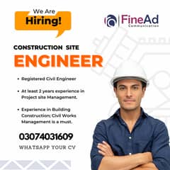 Civil Engineer Required for Construction Site Management