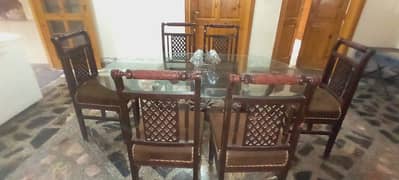 6 Seater Dinning Table Glass Top