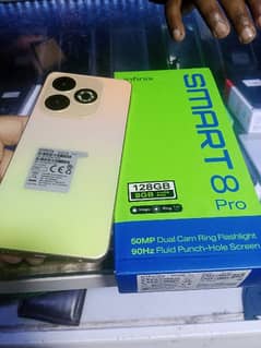 infinix smart 8pro with box charge and official company warranty