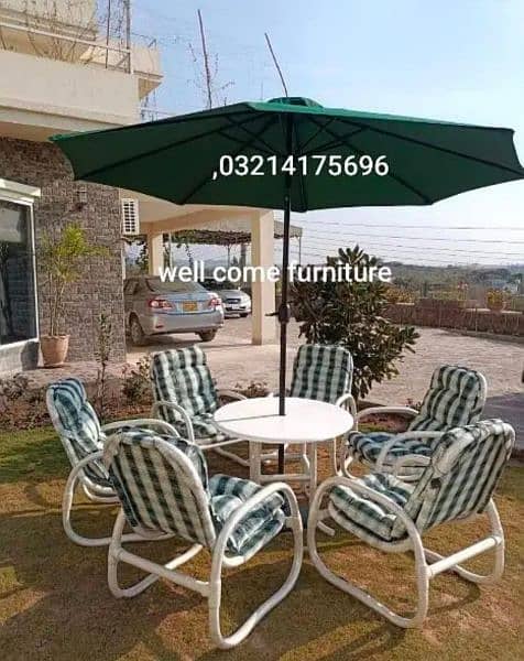 OUTDOOR GARDEN UPVC RATTAN FURNITURE SOFA SET CHAIRS TABLE UMBRELLA 5