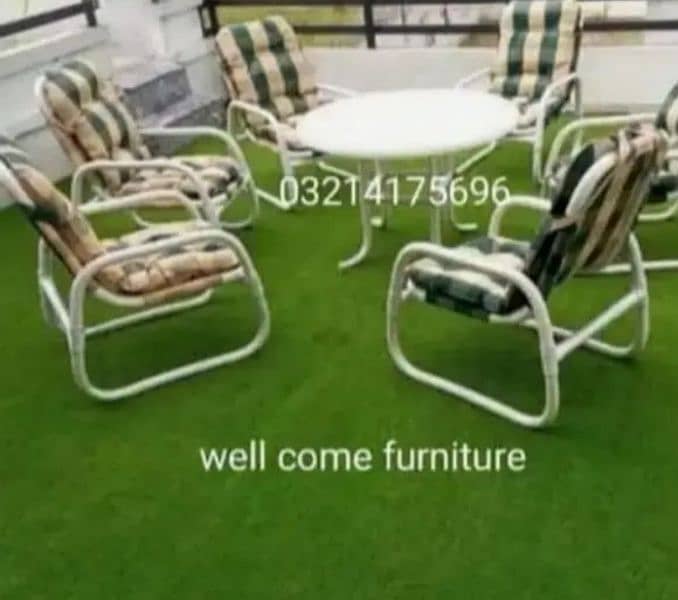 OUTDOOR GARDEN UPVC RATTAN FURNITURE SOFA SET CHAIRS TABLE UMBRELLA 9