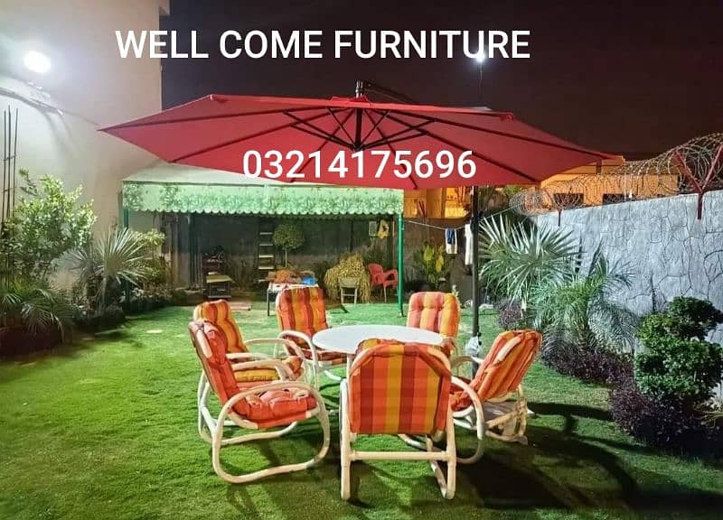 OUTDOOR GARDEN UPVC RATTAN FURNITURE SOFA SET CHAIRS TABLE UMBRELLA 10