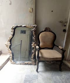 2 Designing chairs 1 table & 1 designing Wall  mirror