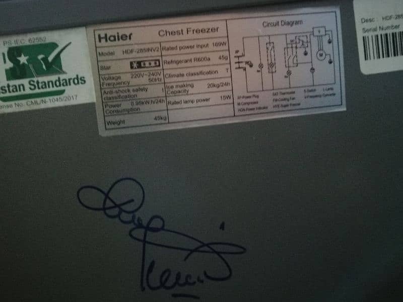 HAIER Deep Freezer - HDF-285 INV, 10 Years Warranty 10/10 condition 3