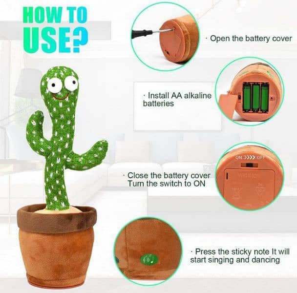 Dancing cactus plush toy Delivery free 3