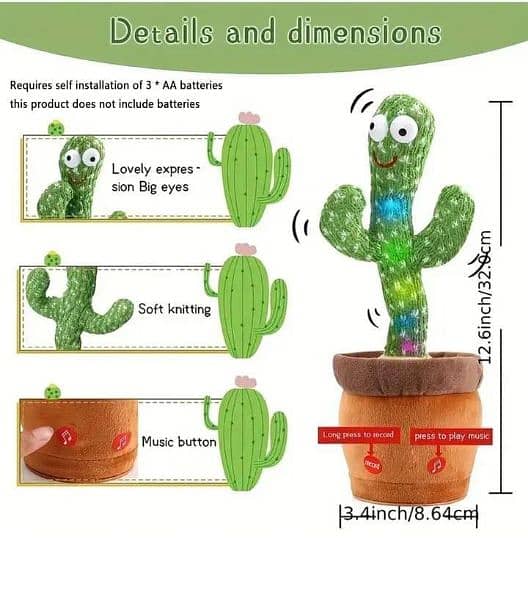 Dancing cactus plush toy Delivery free 4