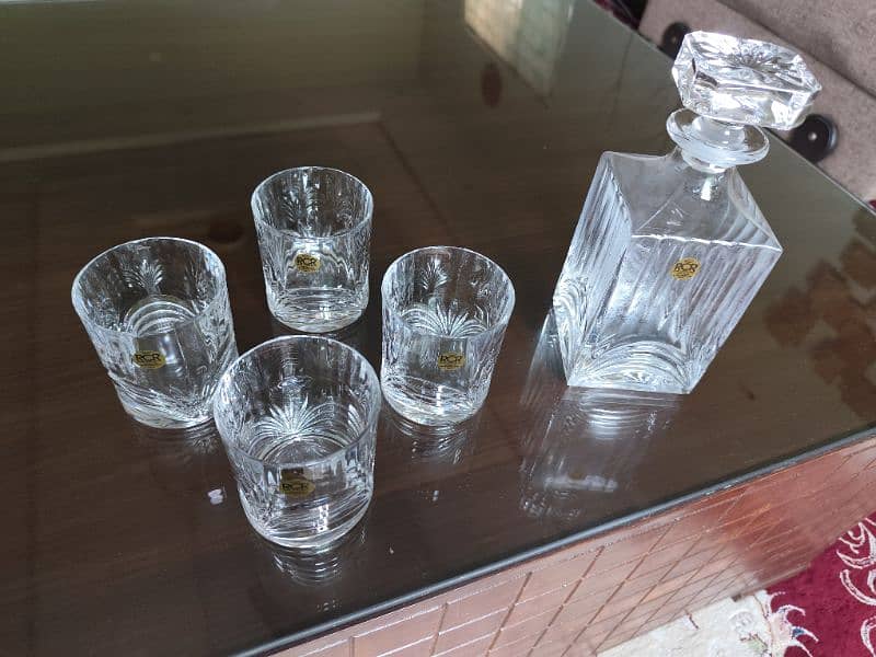 imported Drink Set, 25 years old but never used. original crystal 3