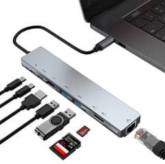 USB C Hub 8 in 1 Multiport Type C Adapter 0