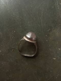 silver ring with real stone 0