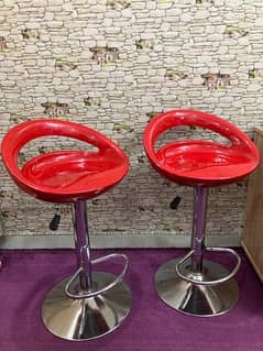 2 pieces Red Colored Adjustable Stools for eating, studying