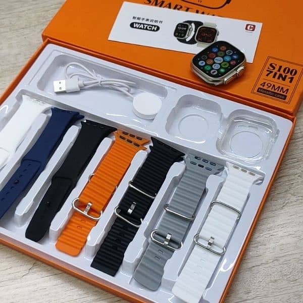 S100 smart watch with 7 straps+ protective case 4