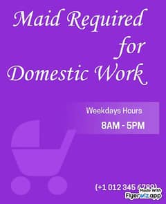 Maid required in Islamabad