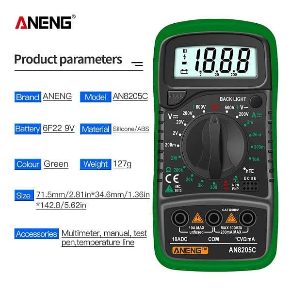 Aneng Multimeter AN8205C 4