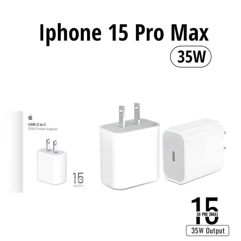 Iphone 15 Pro Max 2 Pin (Us Pin) 35w Usb-C Power Adapter With Usb-C T 0