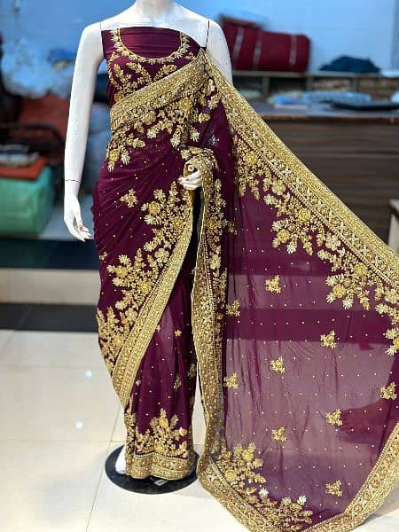 ORIGINAL INDIAN CHIFFON SAREE 3