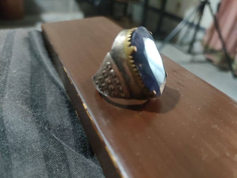 Original Neelam Stone Silver (Chandi,) Ring Available For Sale 1