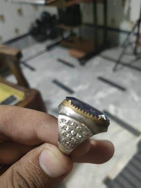 Original Neelam Stone Silver (Chandi,) Ring Available For Sale 2