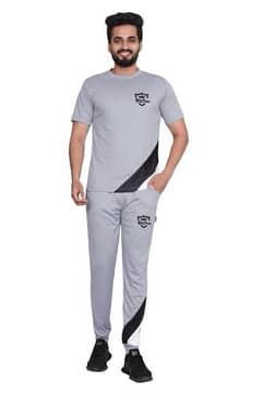 Half Sleeves Track Suit-GREY