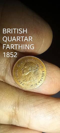 BRITAIN'S 1852 QUARTAR FARTHING | ANTIQUE, RARE AND OLD  COPPER COIN