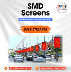 Outdoor SMD Pole Streamer | SMD Screen in Gujranwala - SMD Screens 0