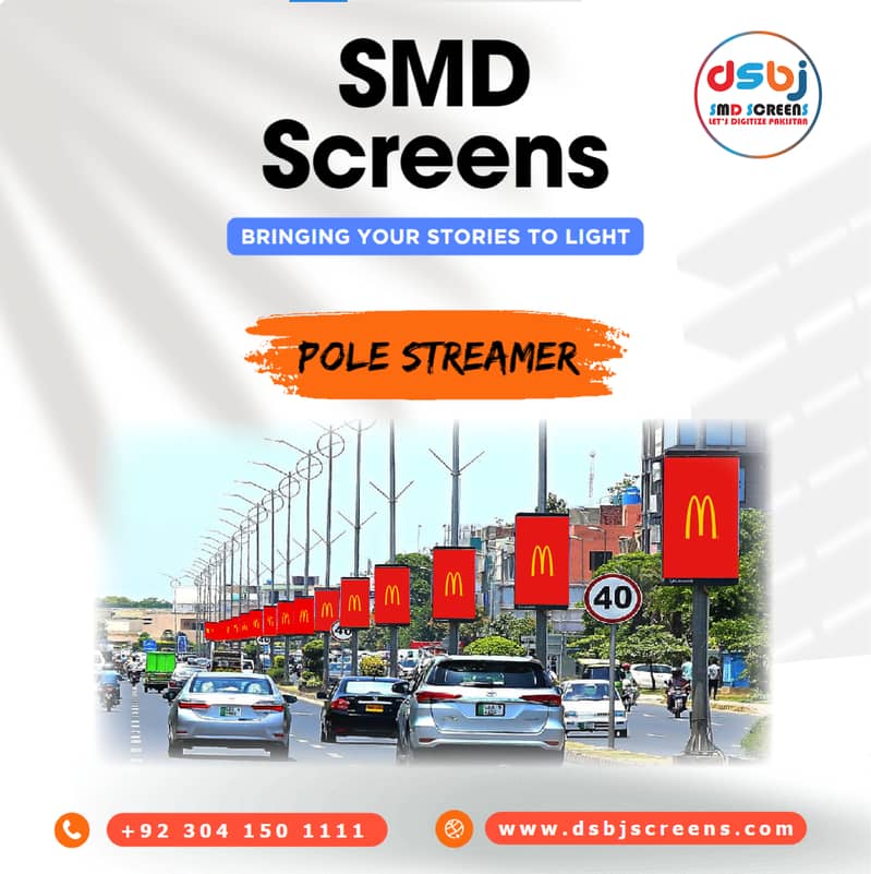 Outdoor SMD Pole Streamer | SMD Screen in Gujranwala - SMD Screens 0