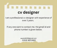 I am a professional cv designer