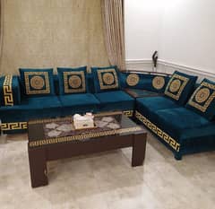 L shape sofa + Table + Carpet for Sale