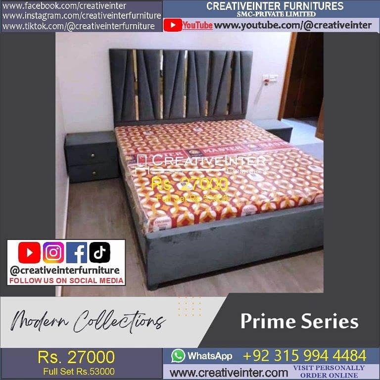 Double Bed Set Full King Size Dressing Almari Single Home Furniture 17