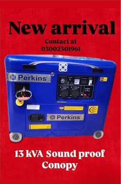 Generator 13 kVA sound proof Perkins Conopy