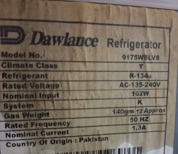 Dawlance LVS Fridge for Sale 1