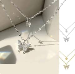 Two Layered Butterfly Necklace 0