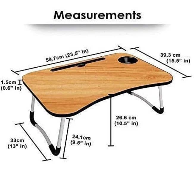 PORTABLE FOLDING LAPTOP TABLE DESK WOODEN FOLDABLE LAPTOP STAND (COD) 1