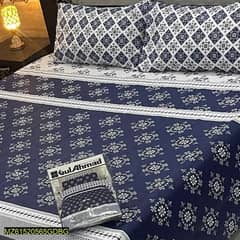 3 Pcs cottan salonica printed Double bedsheet