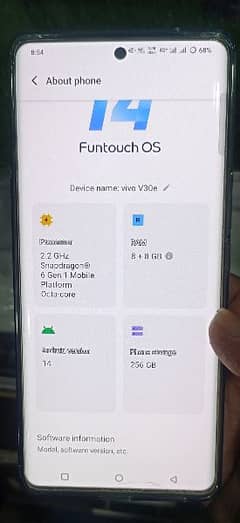 Vivo V30E 8GBs/256GBs