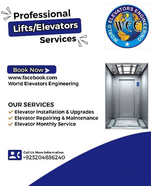 World Elevators Engineering Deals in all Kind of Lifts/Elevators 0