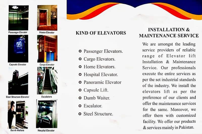 World Elevators Engineering Deals in all Kind of Lifts/Elevators 2