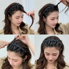 Chic Black Hair Twister | Korean Style Double Bang Headband Clip