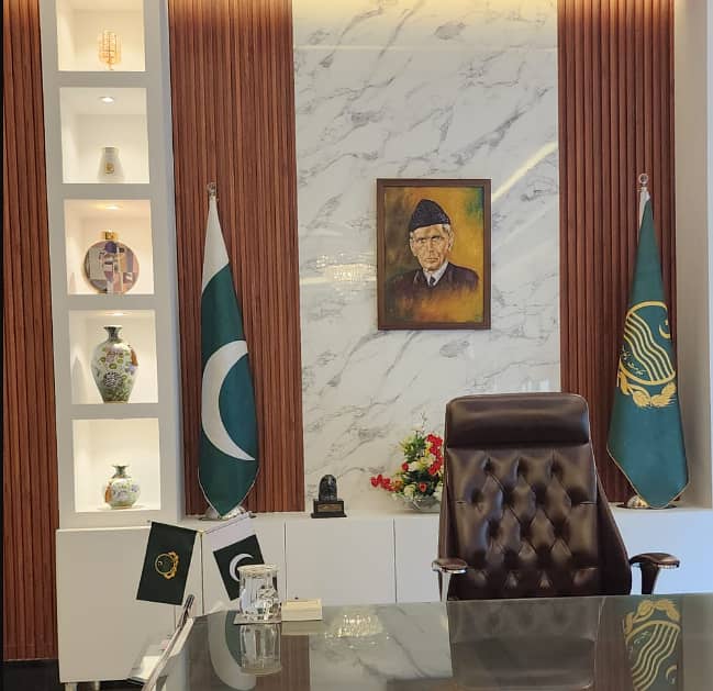 Luxury Pakistan & Logo Flags with Elegant Poles for CEOs 13