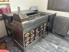 b. b. q counter with fryer