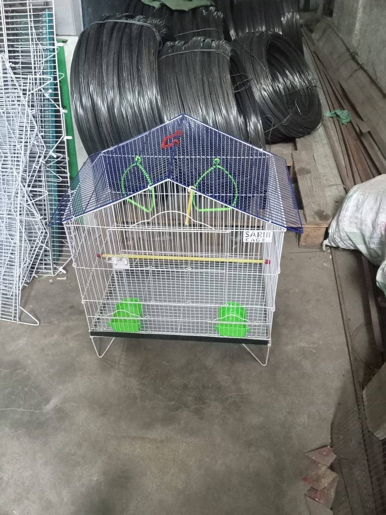 Bird Cage Pinjra Parrot Bajri Australian Tota Pahari Raw Green Cat Dog 12