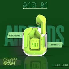 AIRBUDS AIR 31 TRANSPARENT WIRELESS WITH COVER AIRPODS NEW BOX PACK 0