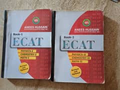 Anees Hussain ECAT Book 1 and Book 2 with SAT math workbook