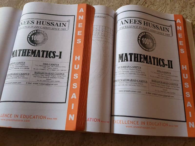 Anees Hussain ECAT Book 1 and Book 2 with SAT math workbook 3