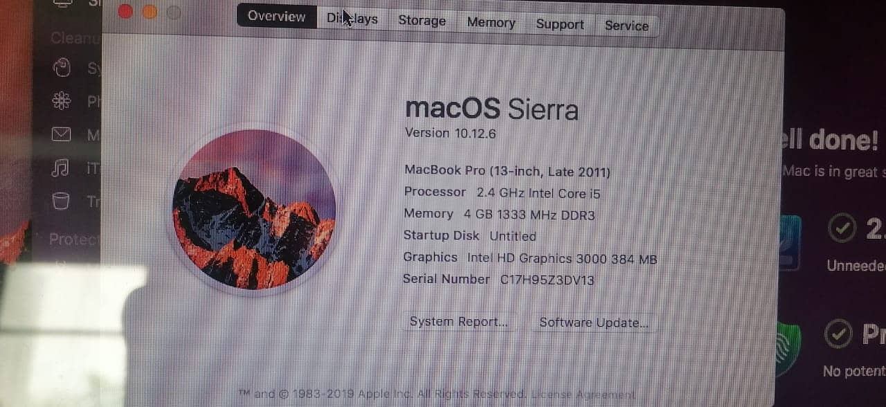 Apple MacBook Pro Model 2011 Core i 5, 13" Display 6