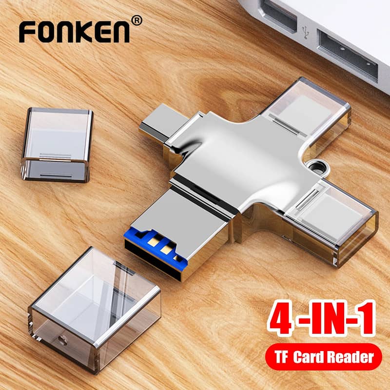 4 In 1 Memory Card Reader OTG Adapter For IPhone Android Windows 3